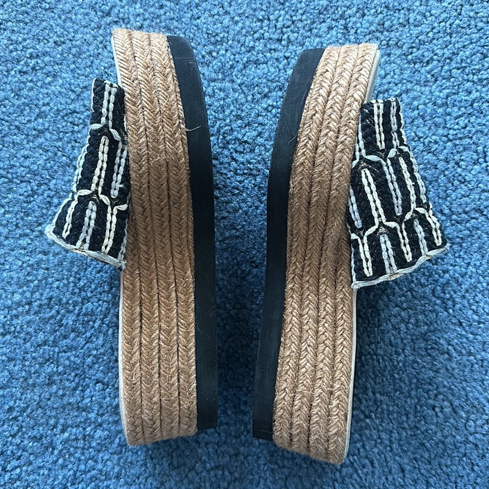 Paloma Barcela Palomitas size 40 platform wedge woven slides $185 espadrille